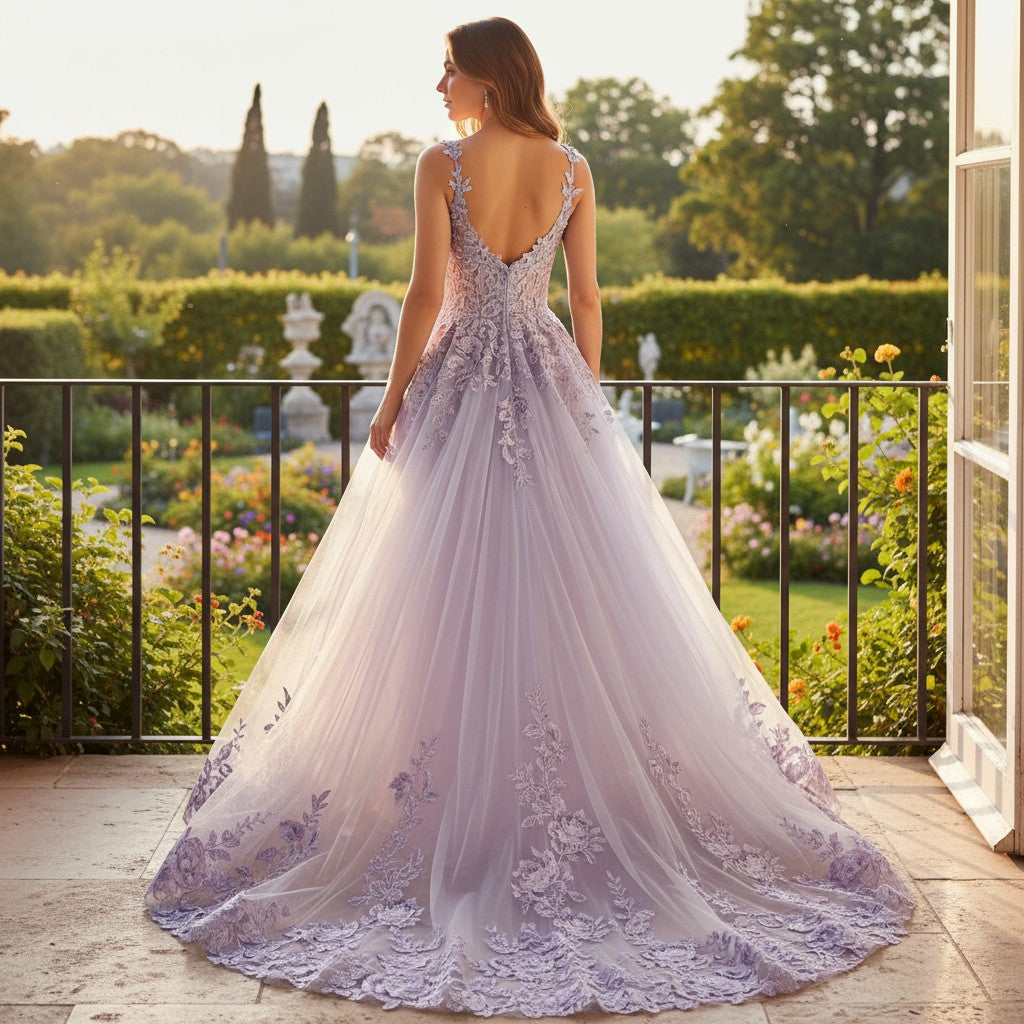 Lavender Dreamscape Ball Gown: Dance Like No One's Watching!