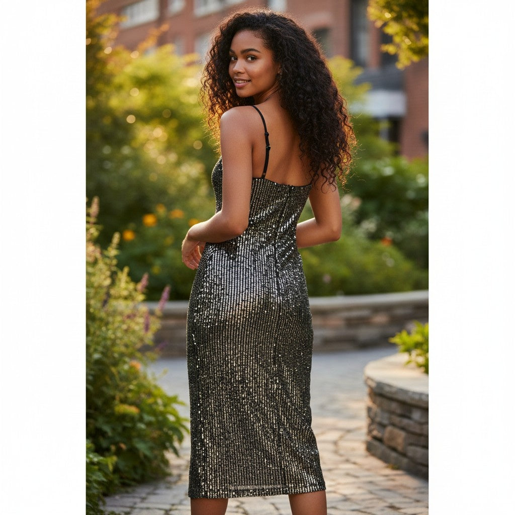 Shimmering Stardust Slip Dress: Shine Like the Cosmos