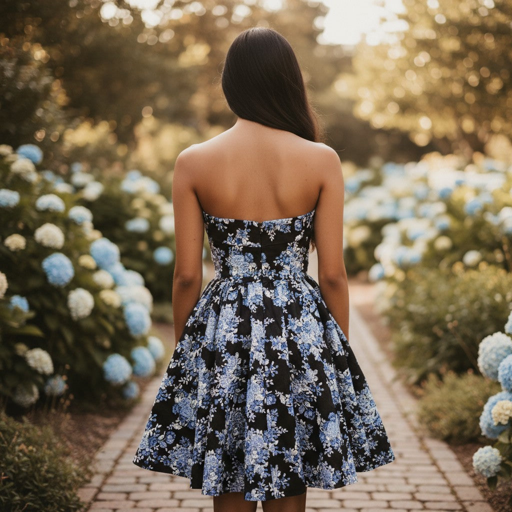 Floral Fantasy Fit-and-Flare Dress: Where Elegance Blooms