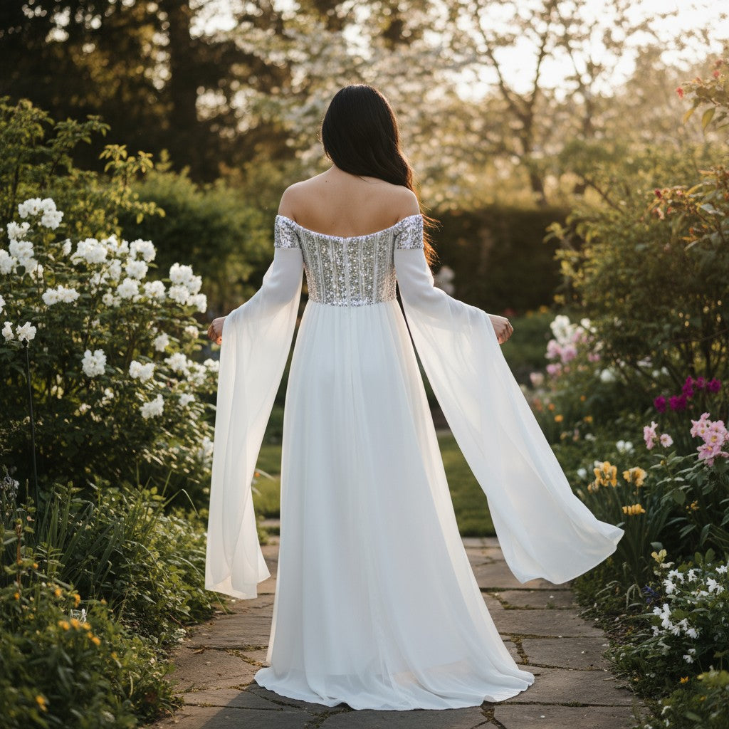 Enchanted Elegance: The Dreamy Off-Shoulder Maxi Dress