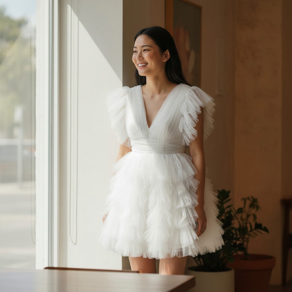 Cloud Nine Ruffled Tulle Dress: Float Like a Feather