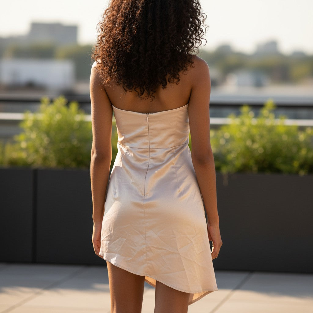 Sequined Party Dress - Peach Blossom Sparkle