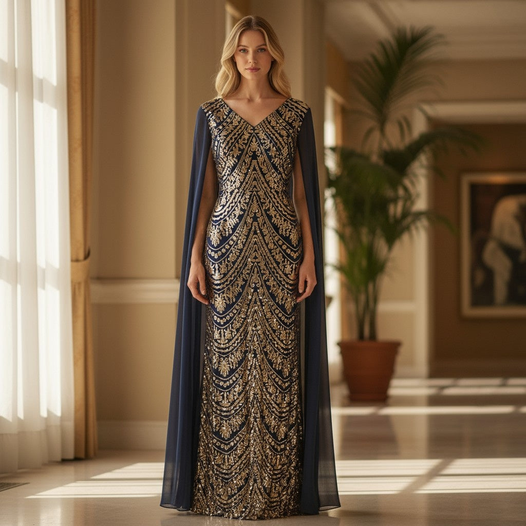 Gilded Goddess Glamour Gown