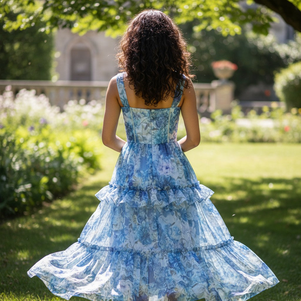 Dreamy Ocean Wave Maxi Dress: Make a Splash this Season!