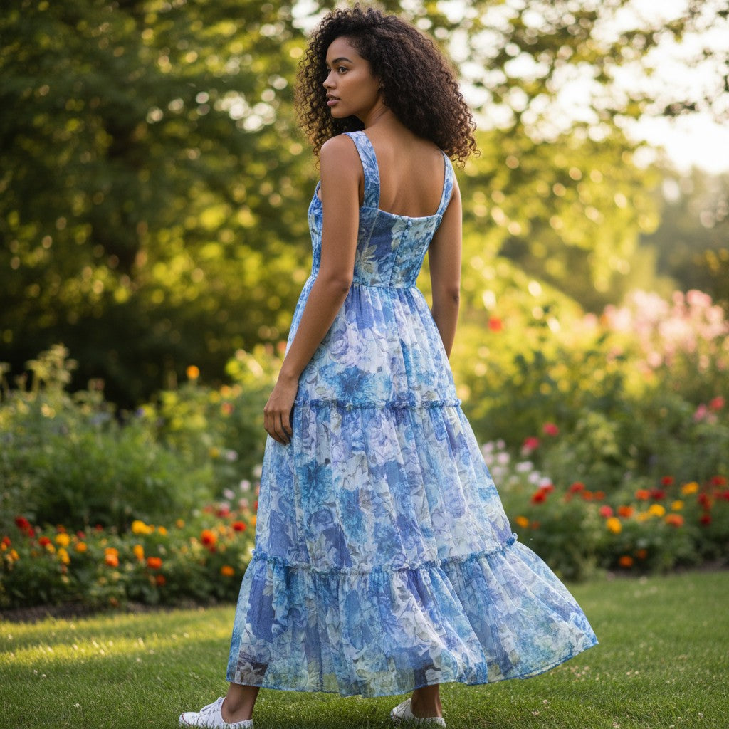 Dreamy Ocean Wave Maxi Dress: Make a Splash this Season!
