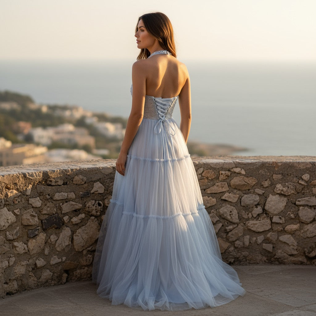 Celestial Charm: Starlit Tulle Party Dress