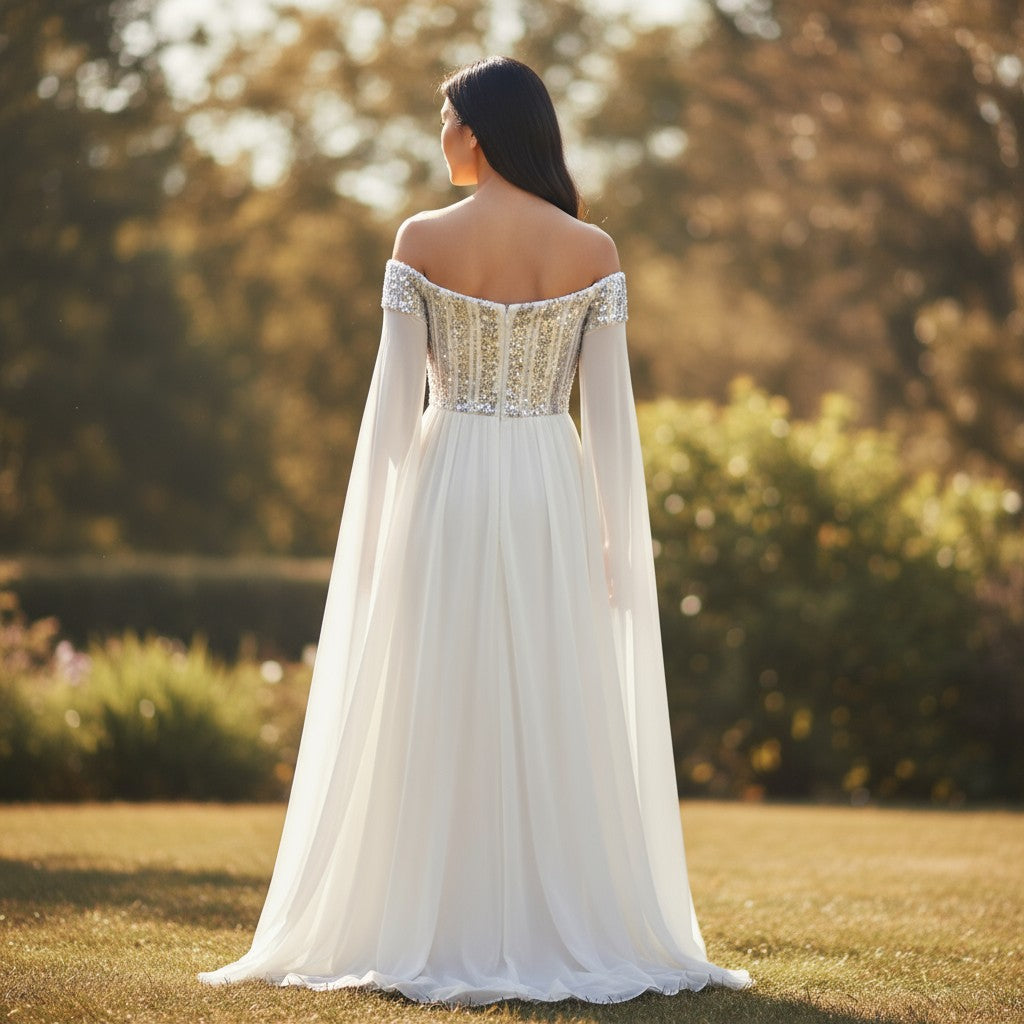 Enchanted Elegance: The Dreamy Off-Shoulder Maxi Dress