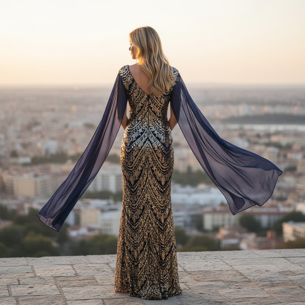 Gilded Goddess Glamour Gown