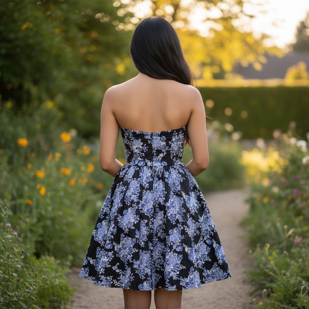 Floral Fantasy Fit-and-Flare Dress: Where Elegance Blooms