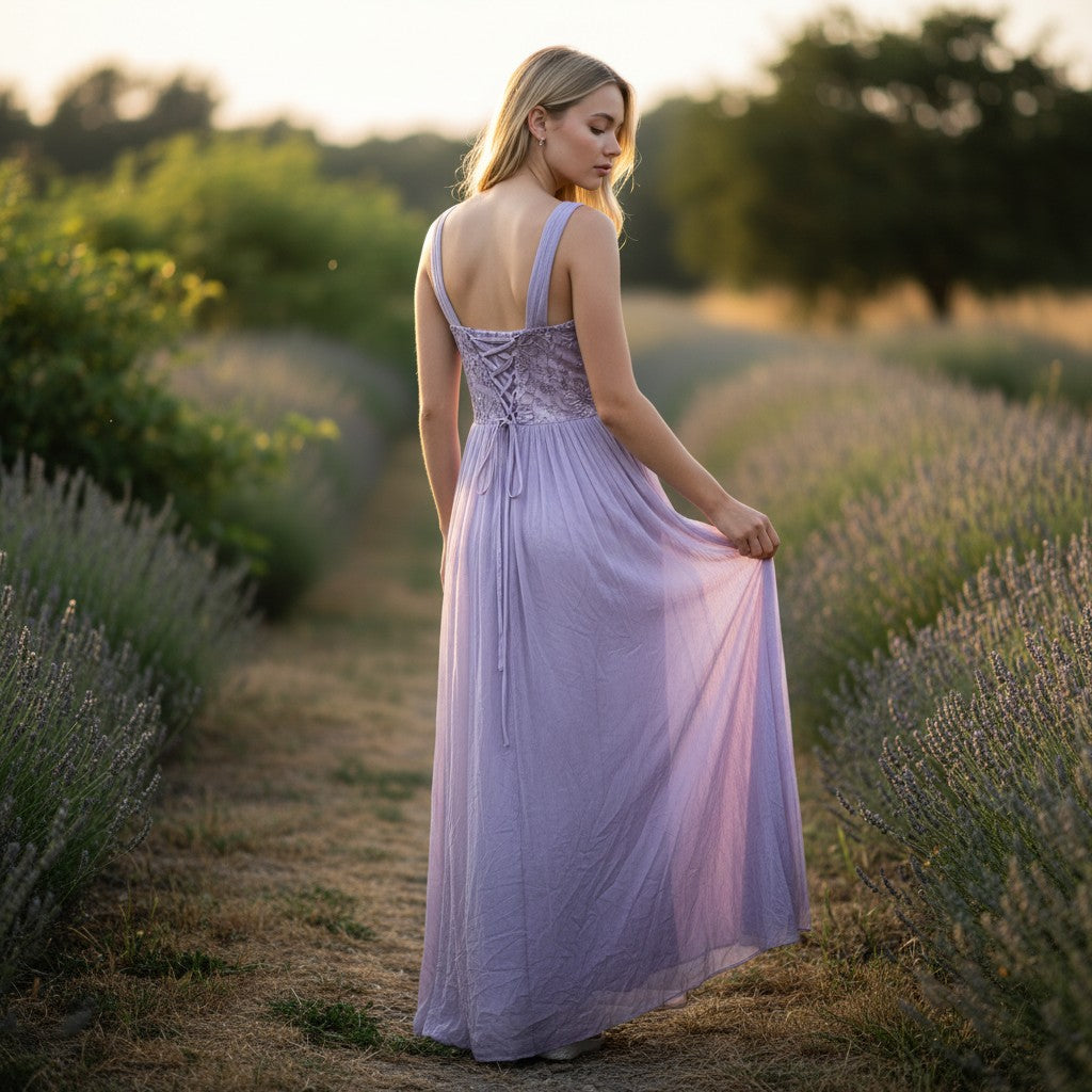 Sequined Party Dress - Lavender Twilight Dreams