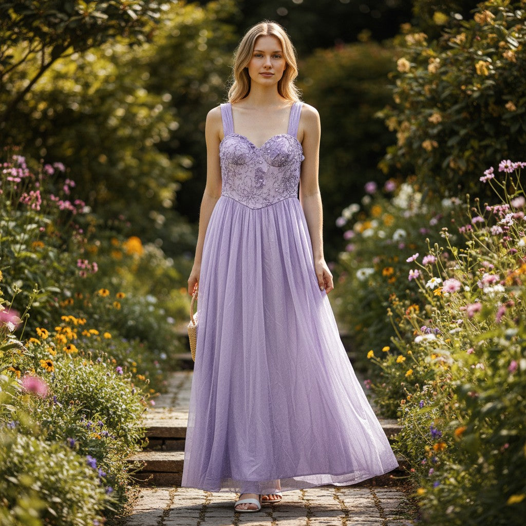 Sequined Party Dress - Lavender Twilight Dreams