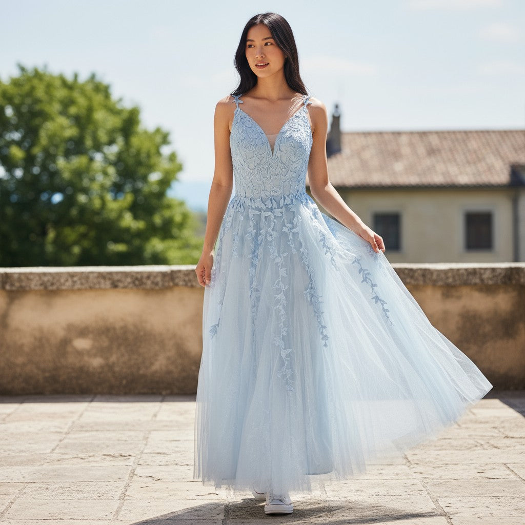 Sky-Blue Daydream Maxi Dress: Float into Style!