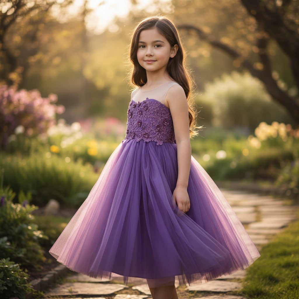 Regal Radiance: Whimsical Purple Gown for Enchanting Occasions