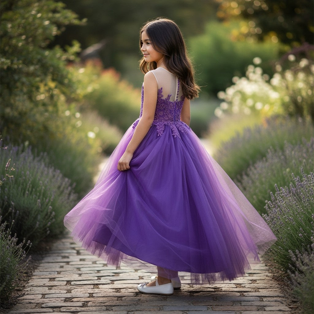 Regal Radiance: Whimsical Purple Gown for Enchanting Occasions