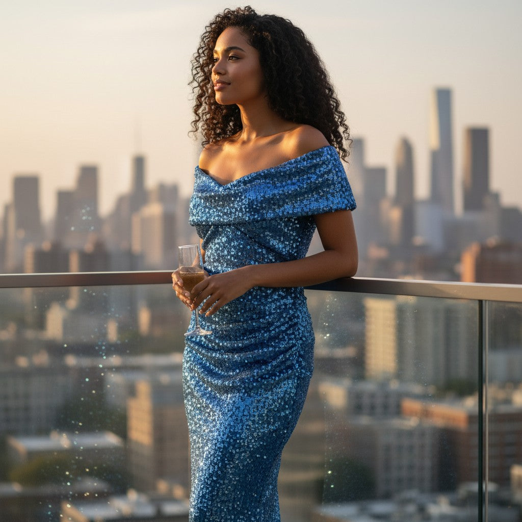 Dazzling Sequin Evening Dress - Shine Bright Like a Disco Ball