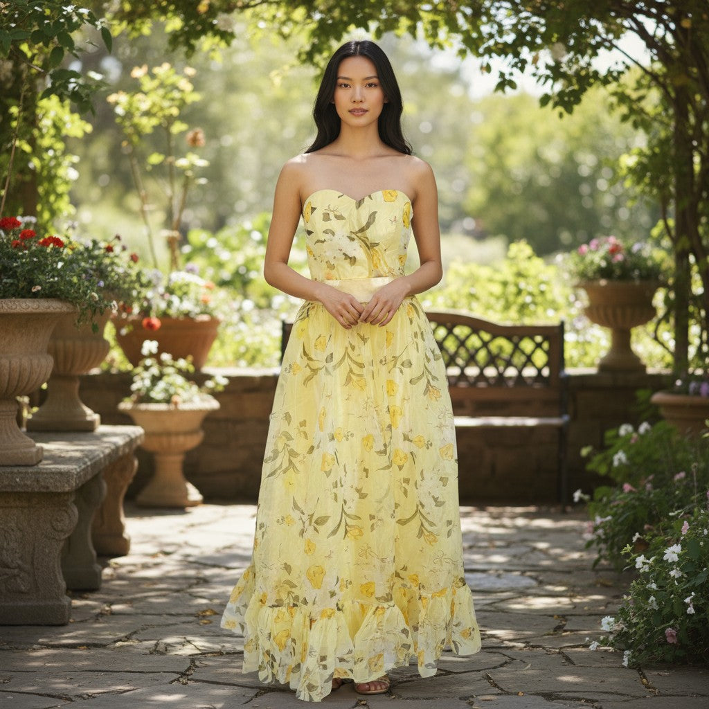 Sunshine Serenade Floral Midi Dress