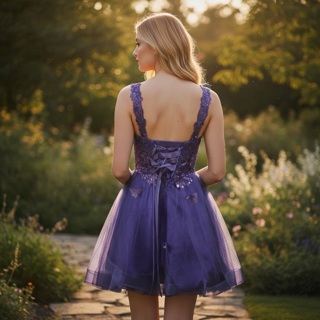 Purple Butterfly Bliss: A Dreamy Dress for Enchanting Moments