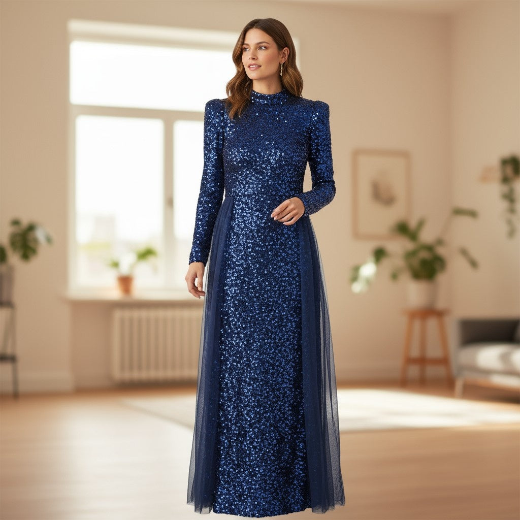 Dazzling Midnight Stardust Gown