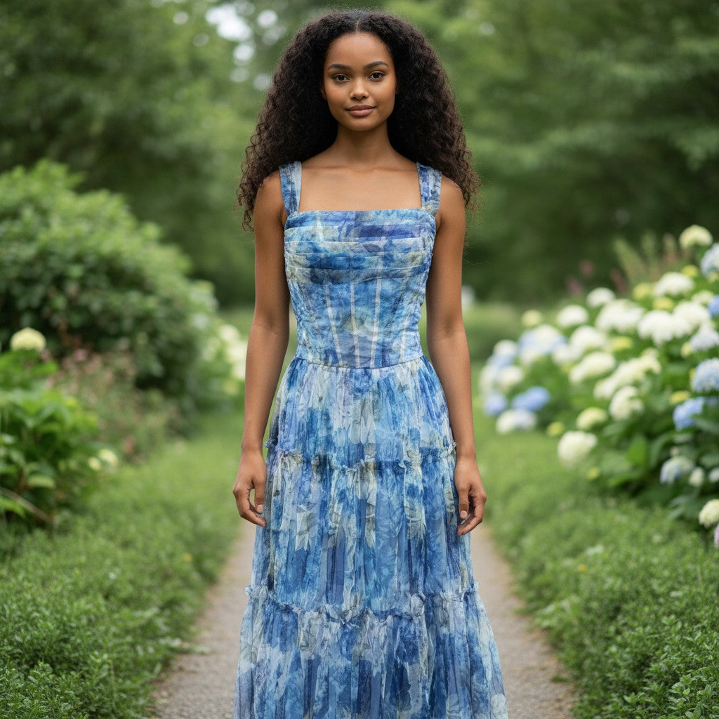 Dreamy Ocean Wave Maxi Dress: Make a Splash this Season!