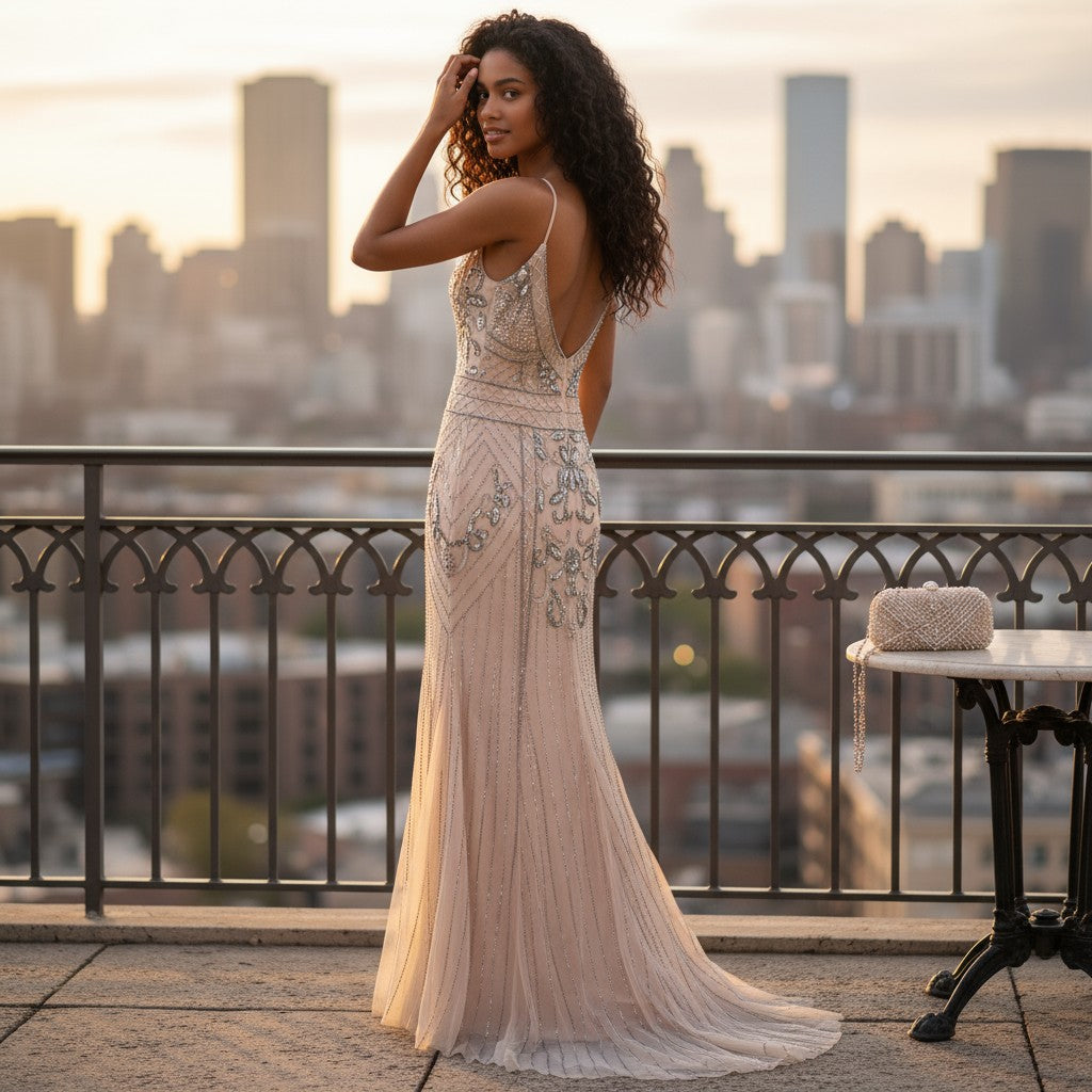 Glimmering Glamour Evening Gown – Shine On, Stardust!