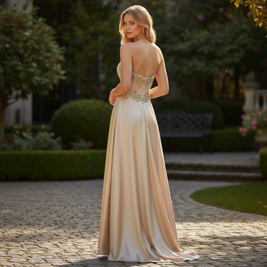 Sequined Party Dress - Champagne Toast Elegance