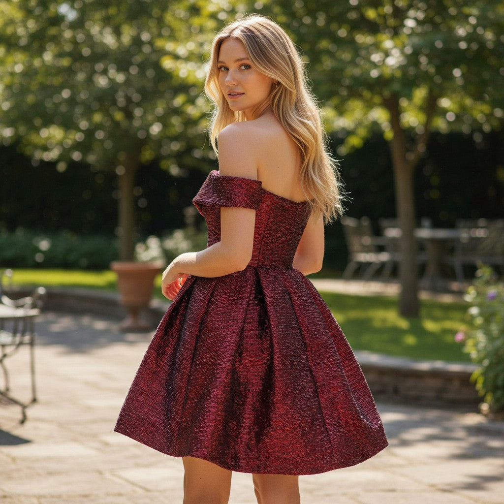 Scarlet Symphony: The Dramatic Bow Dress of Dreams